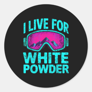 Adesivo Redondo Esqui Retro Snowboard Inverno Srts Vintage 80s 90s
