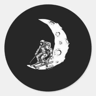 Adesivo Redondo Esqui Snowboard - Lua Crescente Snowboard