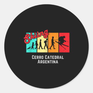 Adesivo Redondo Esqui t cerro catedral argentina para homens e mul