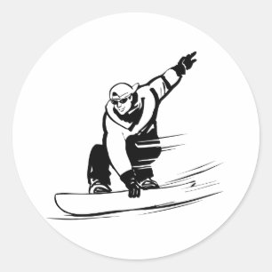 Adesivo Redondo Esquiador de Neve Esqui Na Neve Ama Esportes Fitne