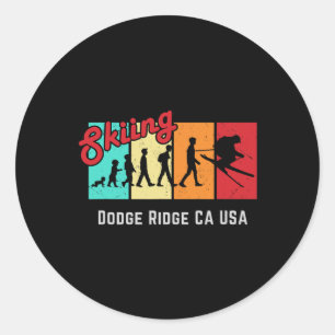 Adesivo Redondo Esquiar Dodge Ridge Ca EUA Para Homens E Mulheres