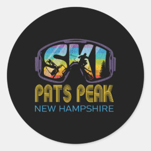 Adesivo Redondo Esquiar Pats Peak Férias de Esqui em New Hampshire