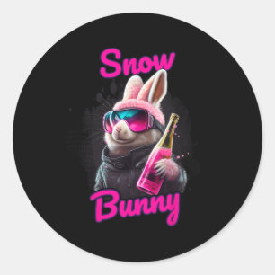 Adesivo Redondo Esquiar Snow Bunny Après-ski