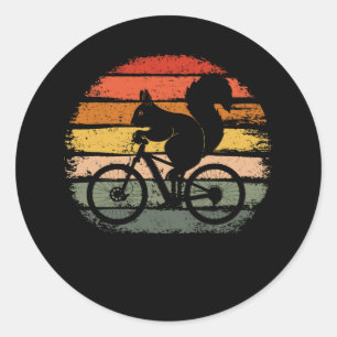 Adesivo Redondo Esquilo Andando De Bicicleta