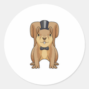 Adesivo Redondo Esquilo como noivo com terno