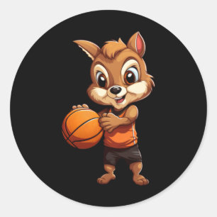 Adesivo Redondo Esquilo de basquetebol