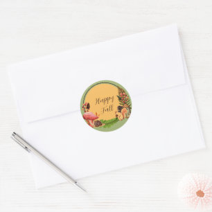 Adesivo Redondo Esquilo e natureza com texto personalizável