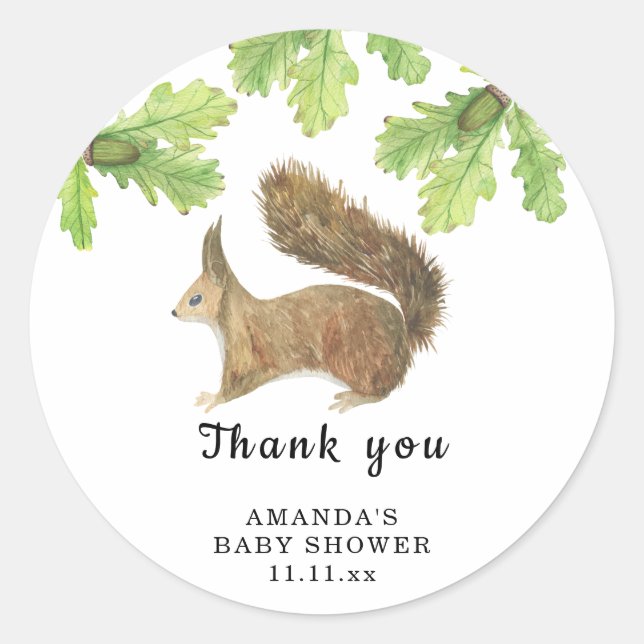 Adesivo Redondo Esquilo - obrigado-te (Frente)