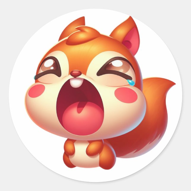 Adesivo Redondo Esquilo Triste (Frente)