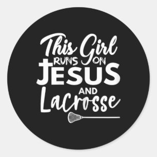 Adesivo Redondo Essa Garota Funciona Com Jesus E Lacrosse