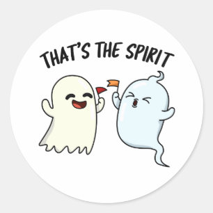 Adesivo Redondo Esse é o Espírito Cute Halloween Ghost Pun