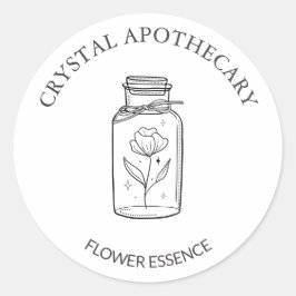 Adesivo Redondo Essência de Flor Apotécária Simples