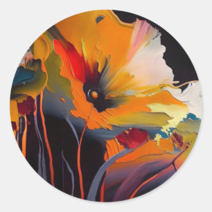 Adesivo Redondo Essência do Jardim – Expressão Floral Abstrata