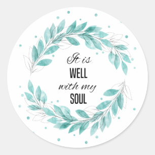 Adesivo Redondo Está bem com a minha alma