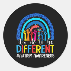 Adesivo Redondo Está Certo Ser Diferente Autismo Sensibilização Le