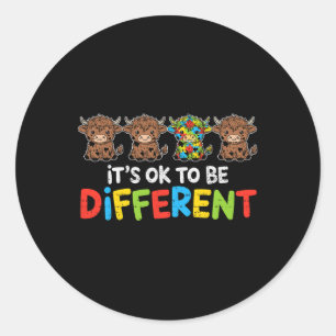 Adesivo Redondo Está Certo Ser Diferente Da Consciência Do Autismo
