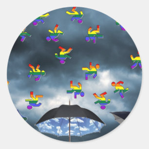 Adesivo Redondo Está chovendo homens!