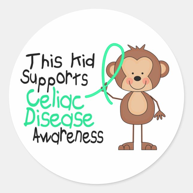 Adesivo Redondo Esta Criança Apoia A Sensibilização Para A Doença  (Frente)