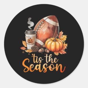 Adesivo Redondo Esta É A Época De Futebol Pumpkin Spice outono