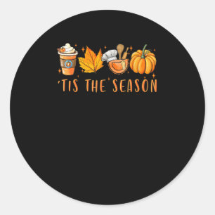 Adesivo Redondo Esta É A Época Do Almoço Lady Pumpkin Spice Queda