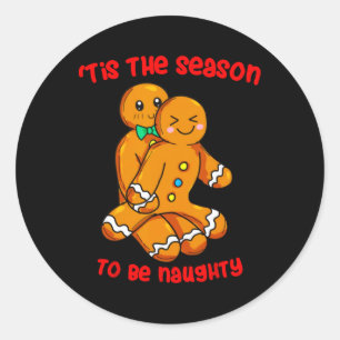 Adesivo Redondo Esta É A Época Natal Gingerbird Casal Naught