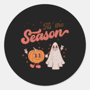 Adesivo Redondo Esta É A Época Pumpkin Spice Call Autumn Boo Hall
