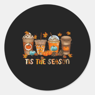 Adesivo Redondo Esta É A Época Pumpkin Spice Season Call Graças