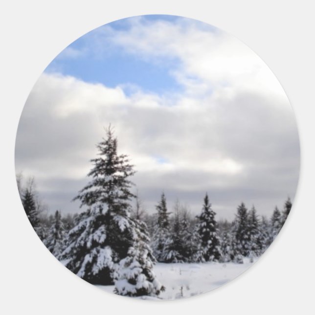 Adesivo Redondo Esta é a estação. . . Feriado de inverno (Frente)