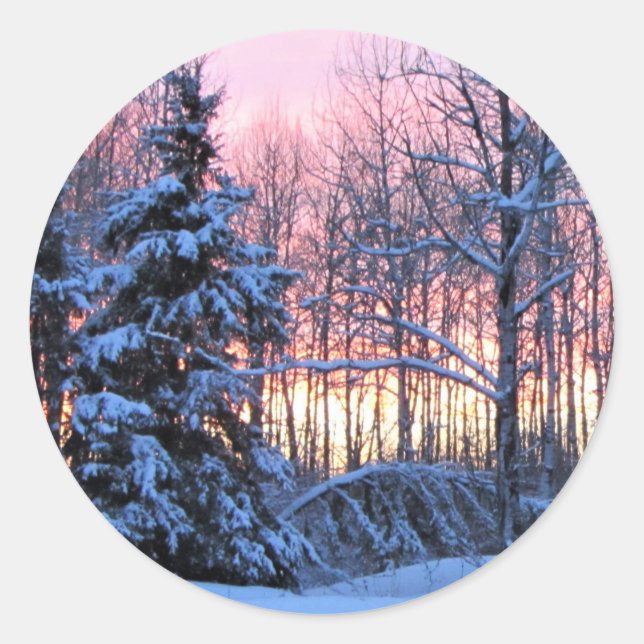 Adesivo Redondo Esta é a estação. . . Feriado de inverno (Frente)