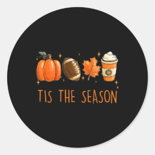 Adesivo Redondo Esta é a estação outono café de abóbora