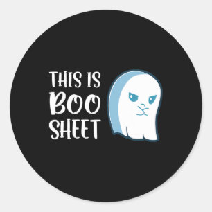 Adesivo Redondo Esta É A Folha De Boo Diversão Ditos De Halloween