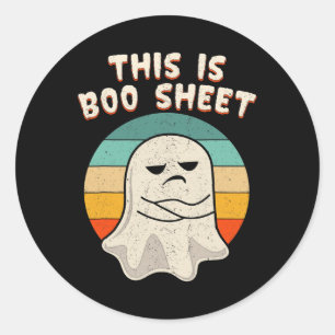 Adesivo Redondo Esta É A Folha De Boo Ghost Retro Halloween Costum