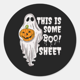 Adesivo Redondo Esta É A Folha De Boo Ghost Retro Halloween Costum