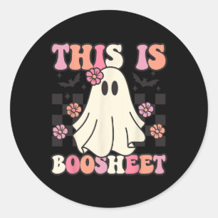 Adesivo Redondo Esta É A Folha De Boo Halloween Ghost Costume Retr