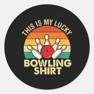 Adesivo Redondo Esta É A Minha Camisa De Boliche Sortuda - Boliche