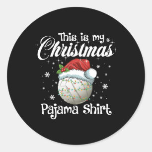 Adesivo Redondo Esta É A Minha Família De Voleibol Do Pajama De Na