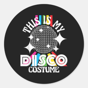 Adesivo Redondo Esta é a minha fantasia da Disco - Festa Funky dos