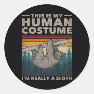 Adesivo Redondo Esta é a minha fantasia humana. Eu sou mesmo uma f