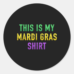 Adesivo Redondo Esta É A Minha Roupa De Roupa Mardi Gras Para Nova
