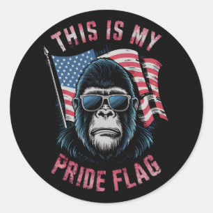 Adesivo Redondo Esta É Minha Bandeira Americana Bandeira Do Orgulh