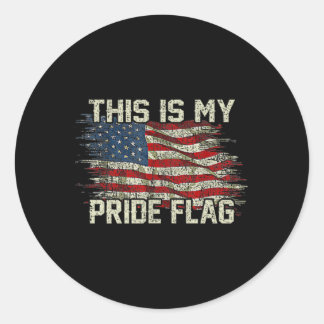 Adesivo Redondo Esta é minha bandeira do orgulho EUA Americana 4 d
