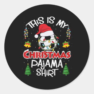 Adesivo Redondo Esta É Minha Camisa De Natal Do Jogador De Futebol