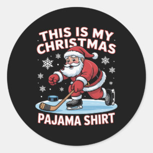 Adesivo Redondo Esta é Minha Camisa de Pijama de Natal Divertida S