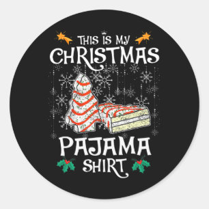 Adesivo Redondo esta é minha camisa de pijama de natal engraçada