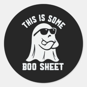 Adesivo Redondo Esta É Uma Folha De Boas Folhas Ghost Cute Boo Hal
