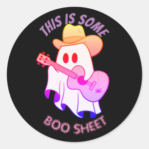 Adesivo Redondo ESTA É UMA FOLHA DE BOO, Fantasma giro