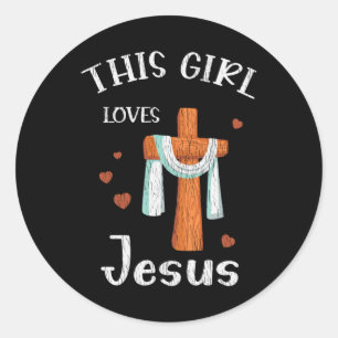 Adesivo Redondo Esta Garota Ama Jesus Adolescentes Crianças Mulher