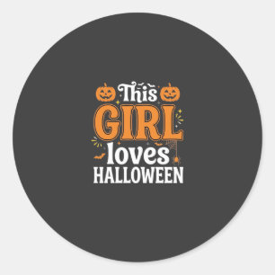 Adesivo Redondo Esta Garota Ama Tipografia de Halloween SVG Design