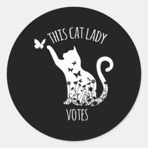 Adesivo Redondo Esta Gata Vota Senhoras Está Votando Kamala