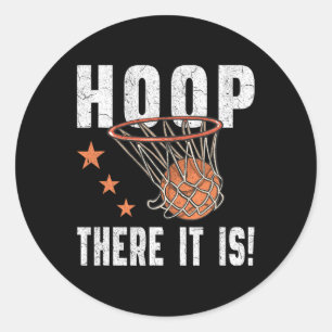 Adesivo Redondo Está Lá! Ventilador de basquete B-Ball